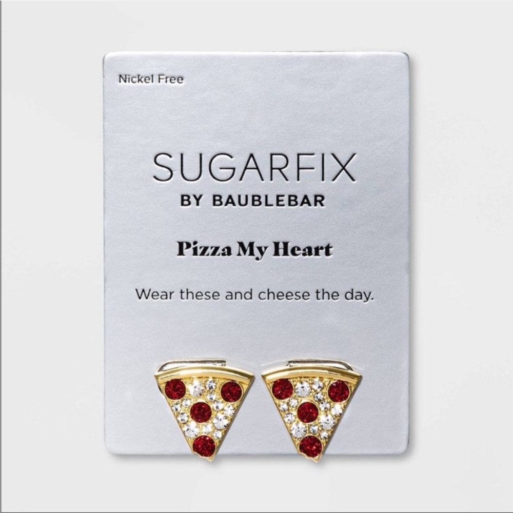 Baublebar Sugar fix Pizza My Heart earrings